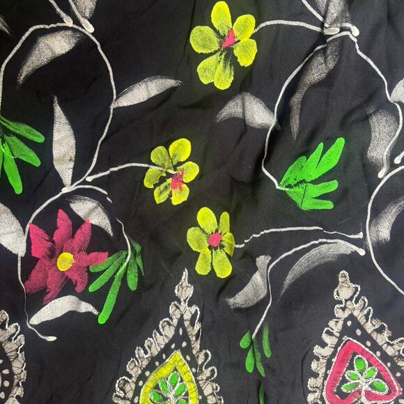 vintage‎ painted floral boho festival summer dress large/xlarge - Picture 4 of 6